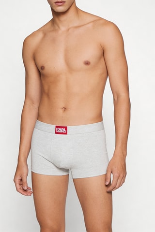 3 boxers en coton biologique - Blanc et gris