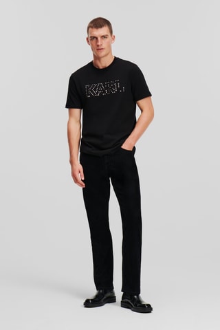 Pantalon straight en velours - Noir