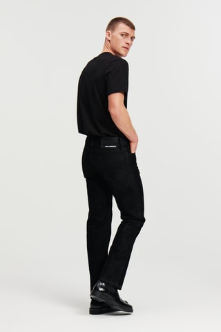Pantalon straight en velours - Noir
