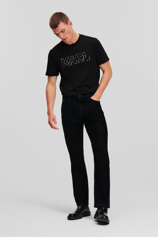Pantalon straight en velours - Noir