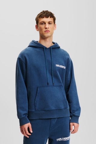 Sweat à capuche en coton biologique - Bleu cobalt