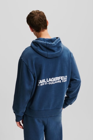 Sweat à capuche en coton biologique - Bleu cobalt