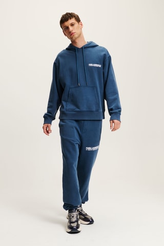 Sweat à capuche en coton biologique - Bleu cobalt