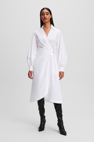 Robe portefeuille en coton biologique - Blanc