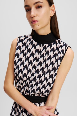 Robe midi - Noir et blanc