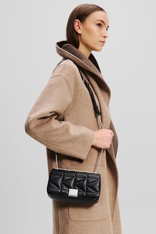 Sac bandoulière en cuir de mouton - Noir