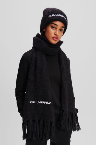 Echarpe en alpaga et laine - Noir