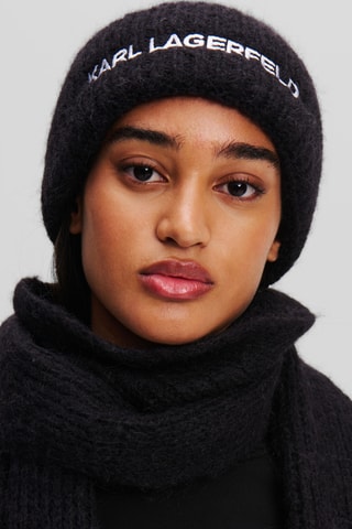 Bonnet en alpaga et laine - Noir