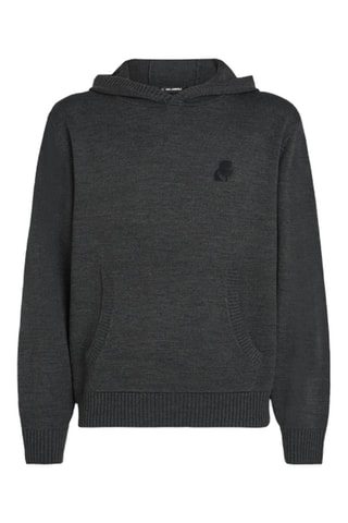 Sweat à capuche en mérinos - Anthracite