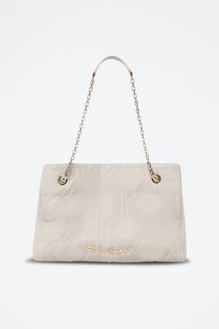Sac porté épaule en cuir - Beige clair