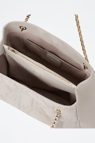 Sac porté épaule en cuir - Beige clair