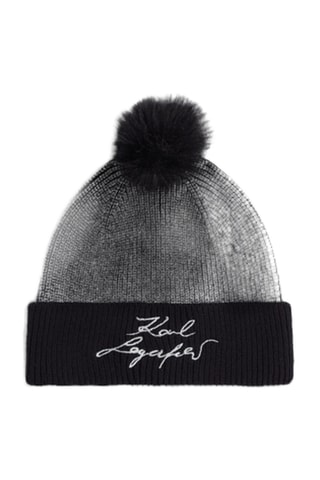 Bonnet à pompon - Noir