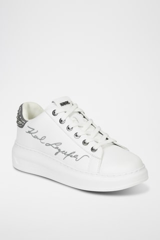 Baskets en cuir - Blanc et gris clair