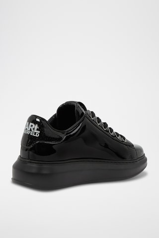 Baskets en cuir verni - Noir et gris clair