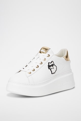 Baskets en cuir - Blanc et doré