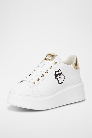 Baskets en cuir - Blanc et doré