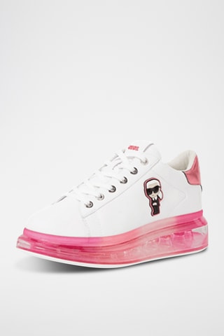 Baskets plateformes en cuir - Blanc et rose