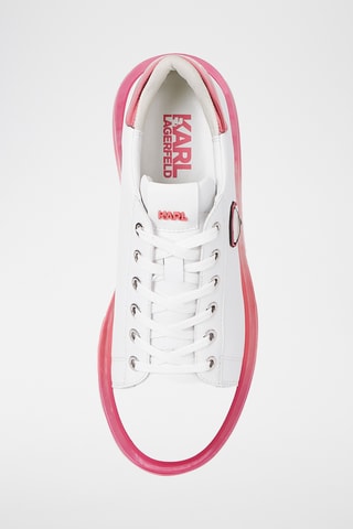 Baskets plateformes en cuir - Blanc et rose