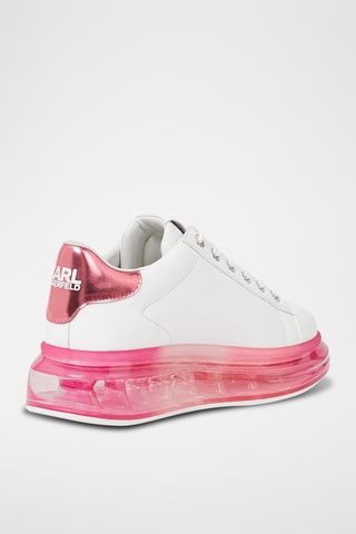 Baskets plateformes en cuir - Blanc et rose