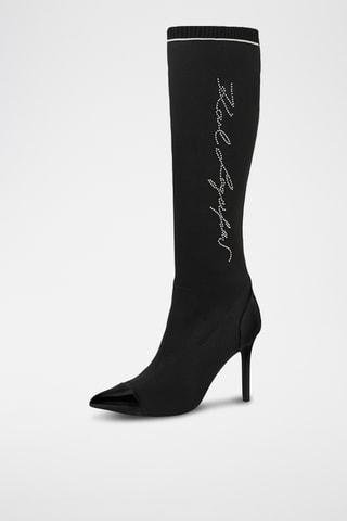 Bottes en cuir de mouton - Noir et blanc