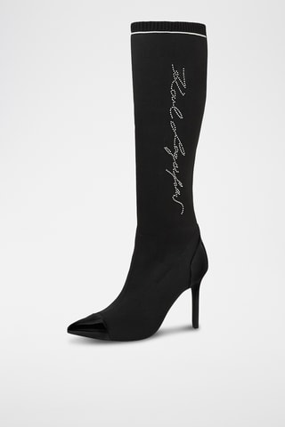 Bottes en cuir de mouton - Noir et blanc