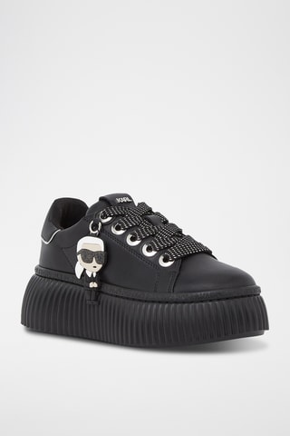 Baskets plateformes en cuir - Noir et blanc