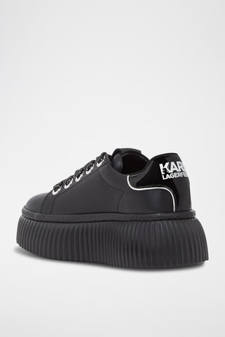 Baskets plateformes en cuir - Noir et blanc