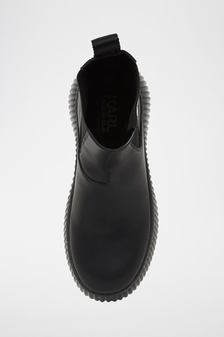 Boots Chelsea en cuir - Noir et gris clair