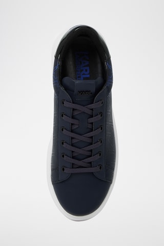 Baskets plateformes en cuir - Bleu marine