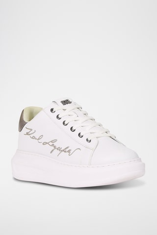 Baskets en cuir - Blanc et taupe