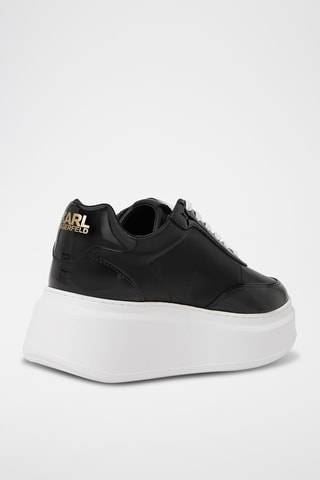 Baskets plateformes en cuir - Noir et doré