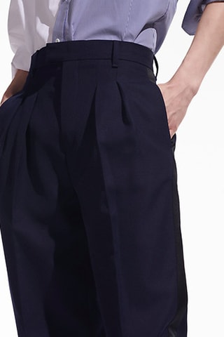 Chino en laine - Bleu marine