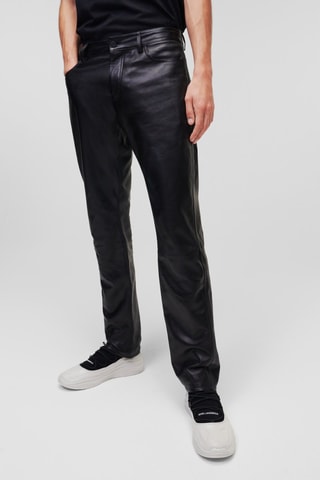 Pantalon en cuir - Noir