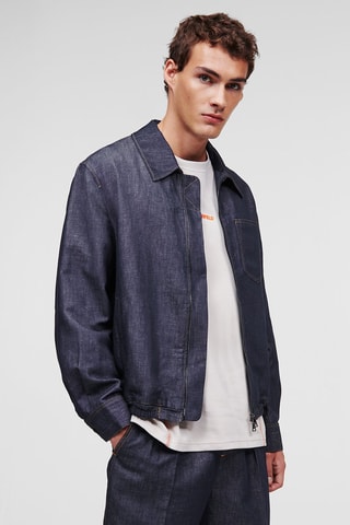 Blouson en lin - Bleu foncé