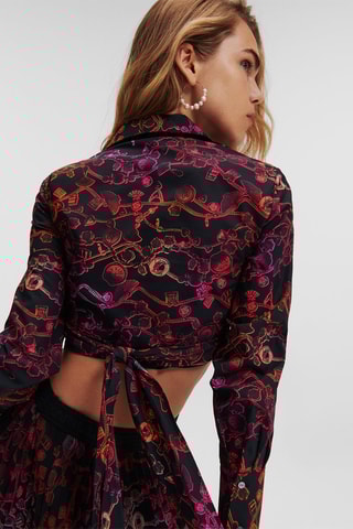 Camicia corta in cotone bio - Nero