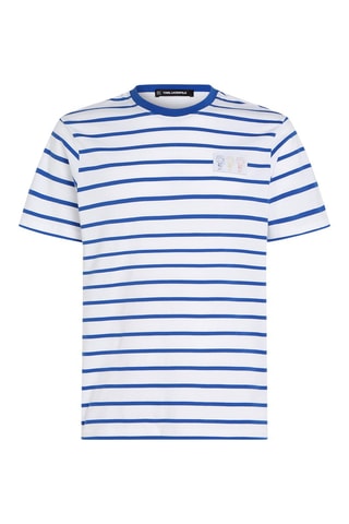 T-shirt en coton bio - Blanc et bleu