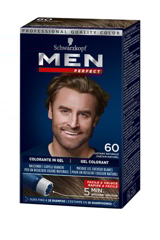 Gel colorant Men Perfect Schwarzkopf - 60 Châtain Naturel