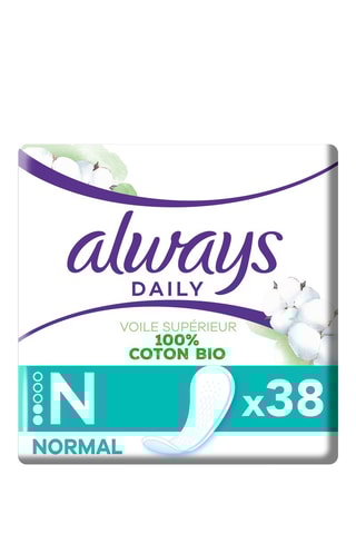 38 serviettes hygiéniques Protège Slips Coton Protection Normal - Always