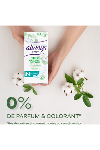 38 serviettes hygiéniques Protège Slips Coton Protection Normal - Always