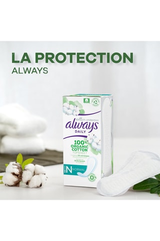 38 serviettes hygiéniques Protège Slips Coton Protection Normal - Always