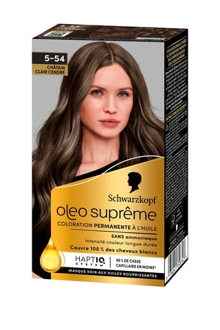 Coloration Oleo Suprême Schwarzkopf Châtain clair cendré 5-54