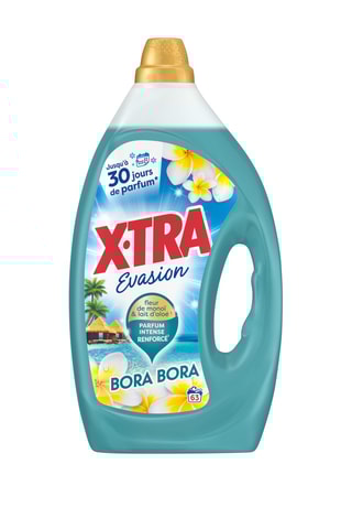 4 x Lessive xtra evasion bora bora - Fleur de monoï et lait d’aloé - 63 lavages