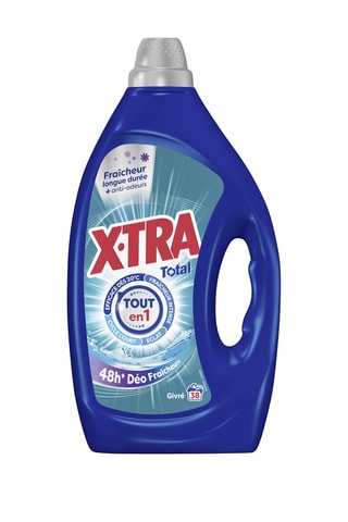 4 x Lessive Fraîcheur+ Givré Xtra Total - 38 Lavages - 1,7 l
