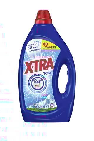4 x Lessive Fraîcheur Alpine Xtra Total - 40 Lavages - 1,7 l
