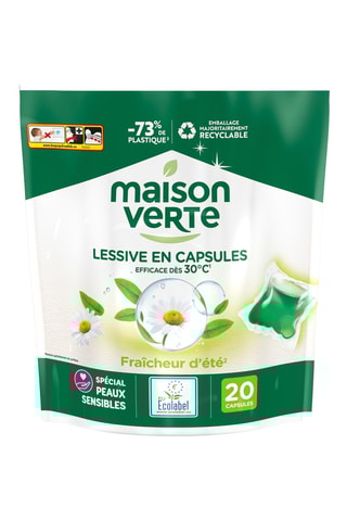 3 x 20 capsules de lessive Fraicheur d'été Maison Verte