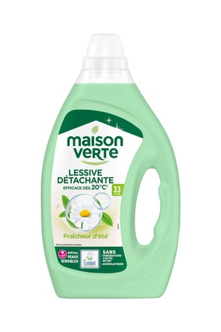 4 x Lessive détachante Fraîcheur d'été Maison Verte - 33 lavages - 1,48 l