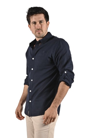 Camisa de lino Rony  - Azul