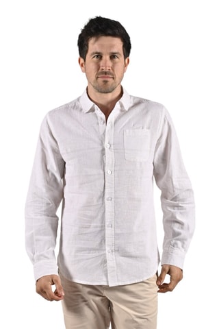 Camisa de lino Rony  - Blanco