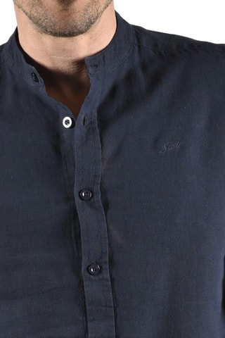 Camisa de lino Confort  - Azul