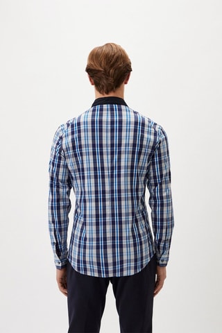 Camisa - Blanco, negro y azul